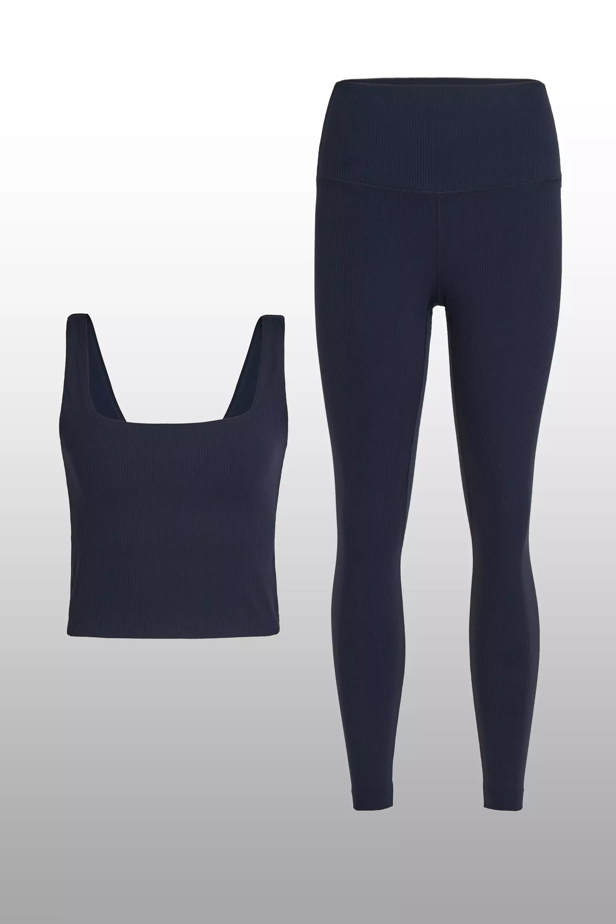 Breau de soutien-gorge à côte et de legging dans Deep Navy