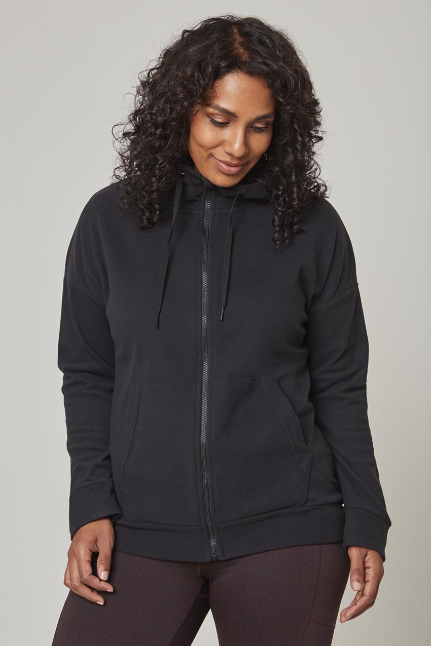 Women s Cozy Full Zip Velour Hoodie Mondetta USA