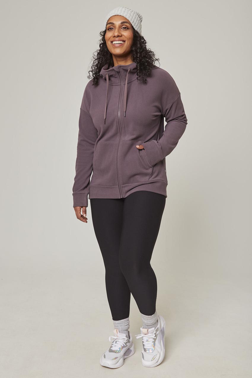 Women's Cozy Full-Zip Velour Hoodie – Mondetta USA