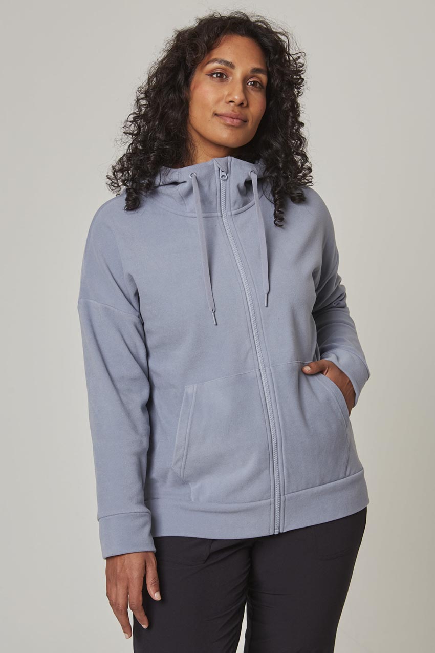 Women's Cozy Full-Zip Velour Hoodie – Mondetta USA