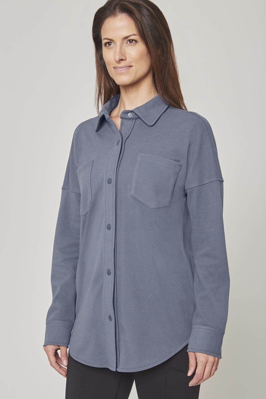 Women's Knit Oversized Button-Up Shirt – Mondetta USA