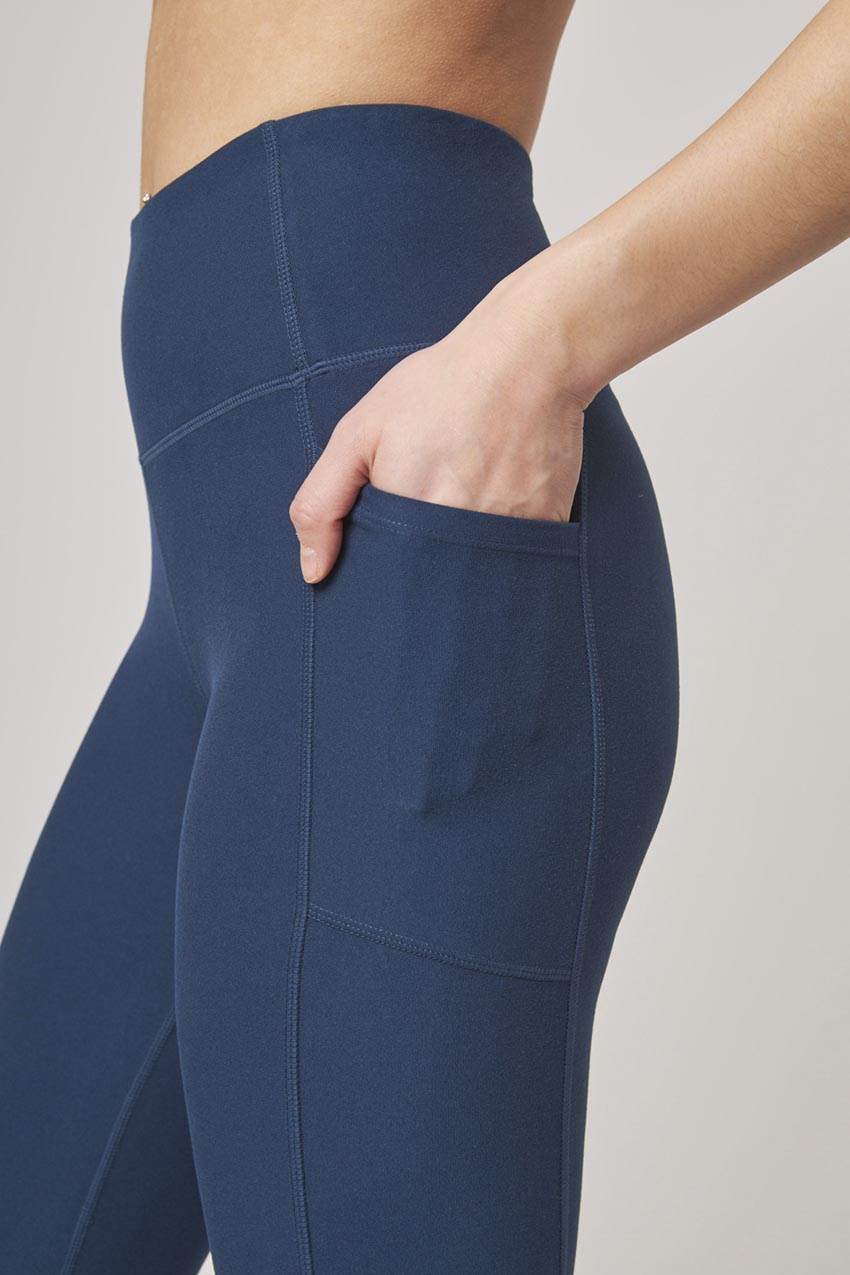 Mondetta Ladies' High Waist Side Pocket Active Tight Pant Leggings, Blue XL
