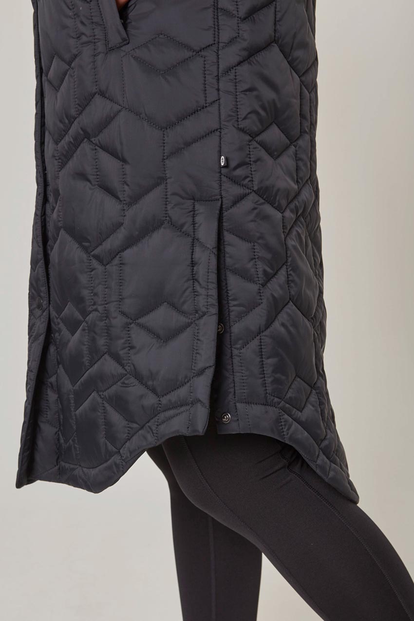 Womens black 2024 quilted coat