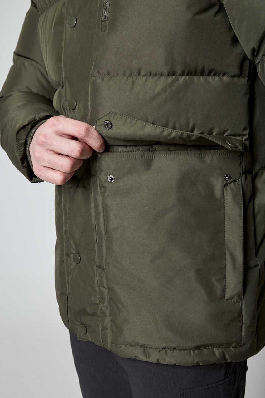 Down filled parka sales mens