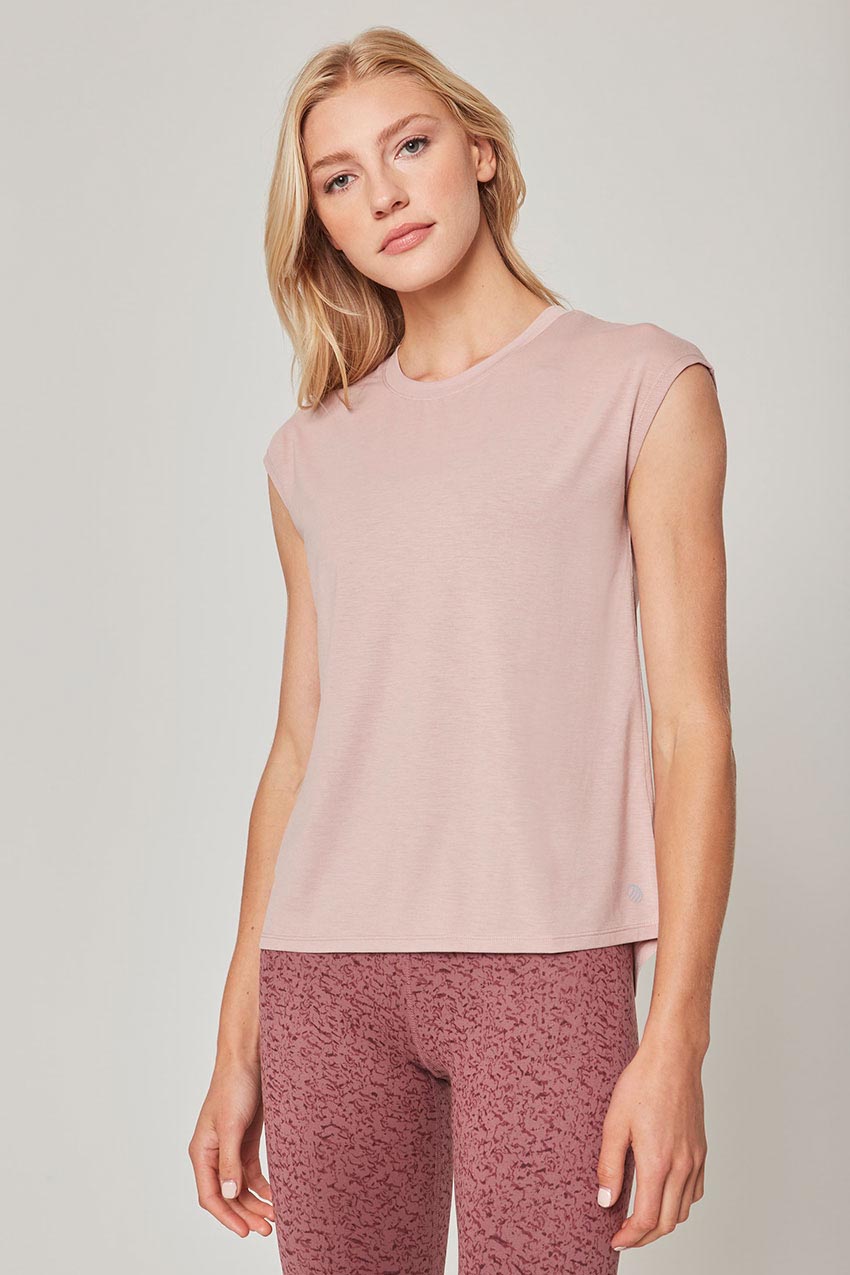 MPG Sport Dynamic Recycled Stink-Free Sleeveless Top - Sale  in Fawn
