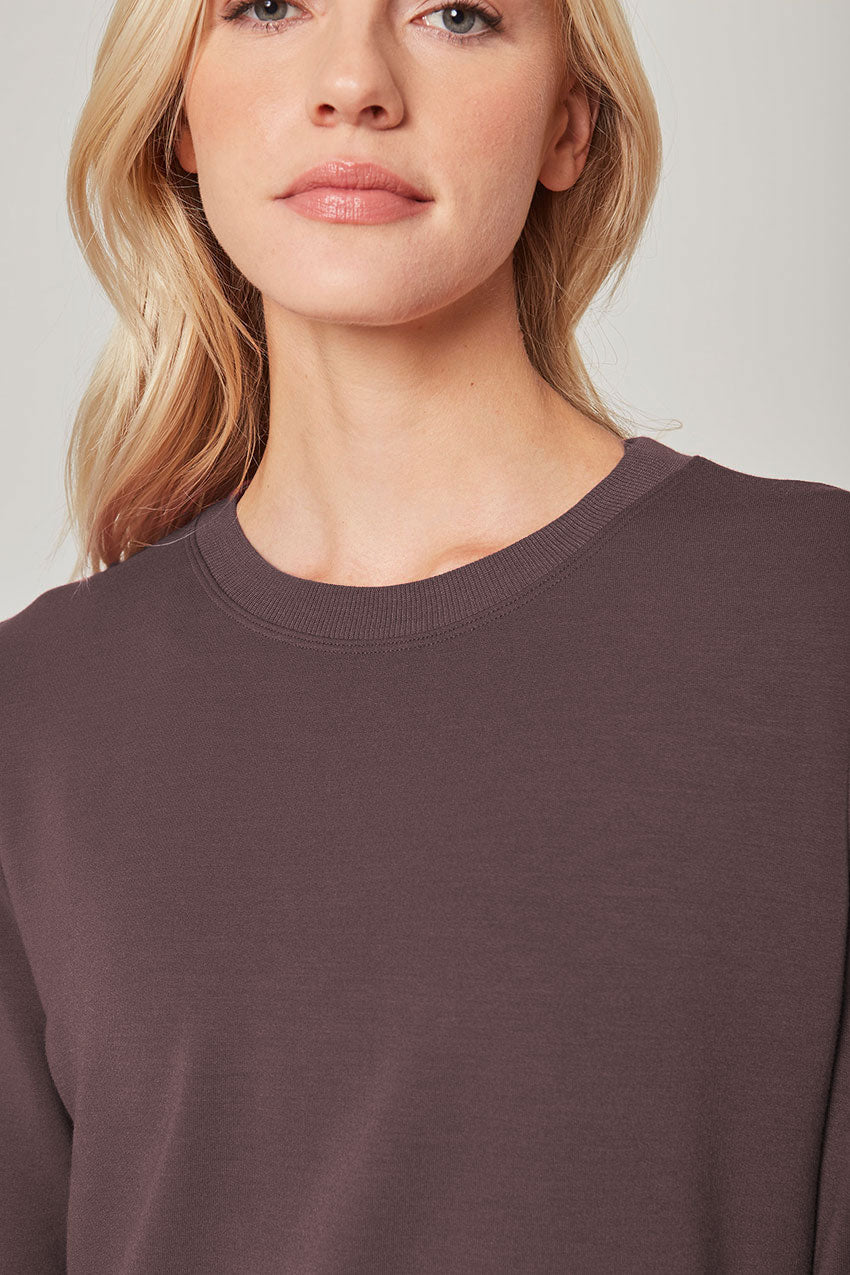 Serene Recycled Polyester TENCEL™ Modal Relaxed Side Slit Pullover - Sale