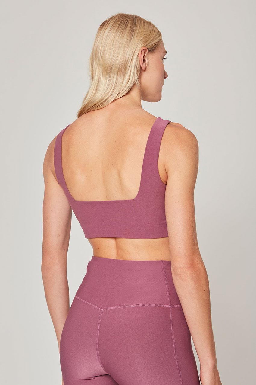 Explore Square Neck Light Support Sports Bra Peached