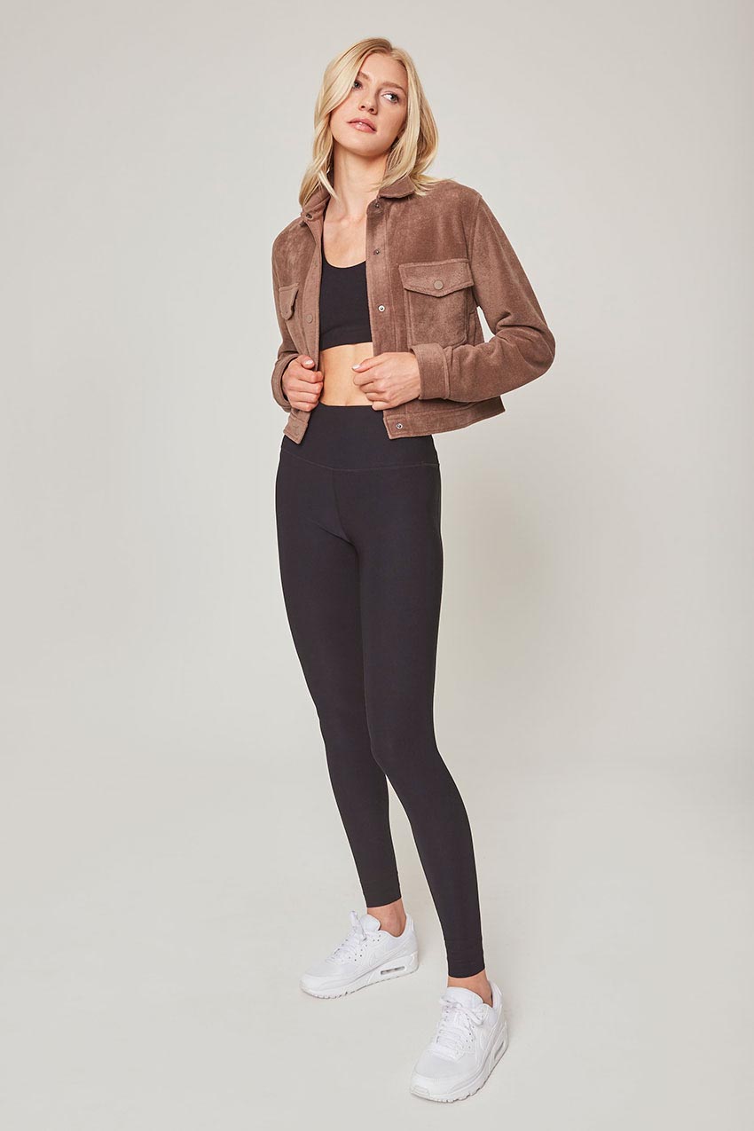 Prettylittlething Charcoal Sport Crop Jacket