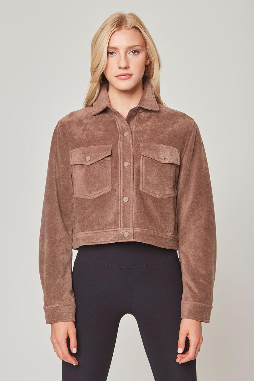 Elevate Fleece Cropped Shirt Jacket