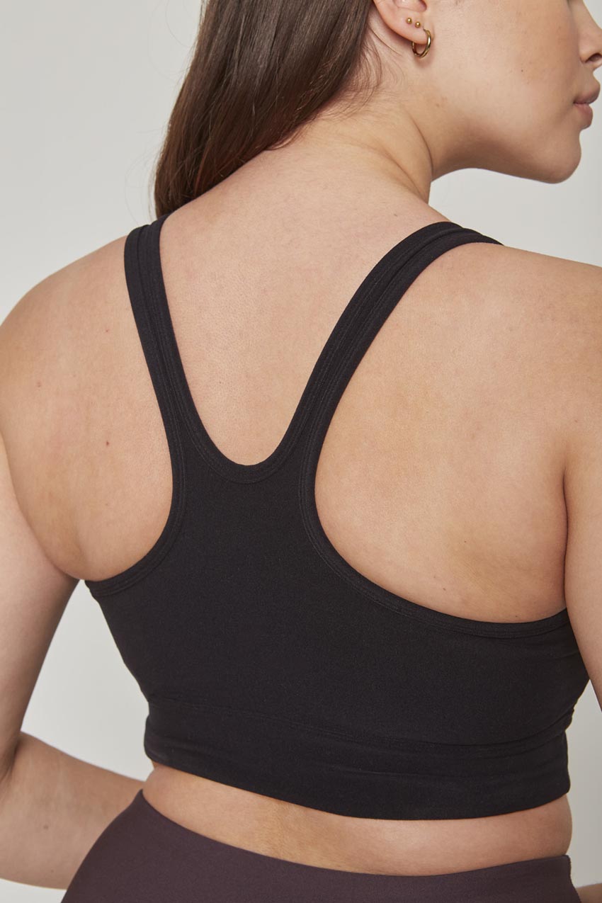 Explore Ruched V Neck Medium Support Sports Bra Peached