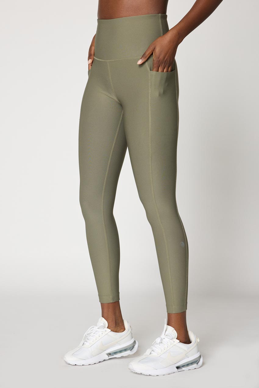 MPG Sport Explore Recycled High-Waisted Side Pocket 25" Legging  in Dusty Olive