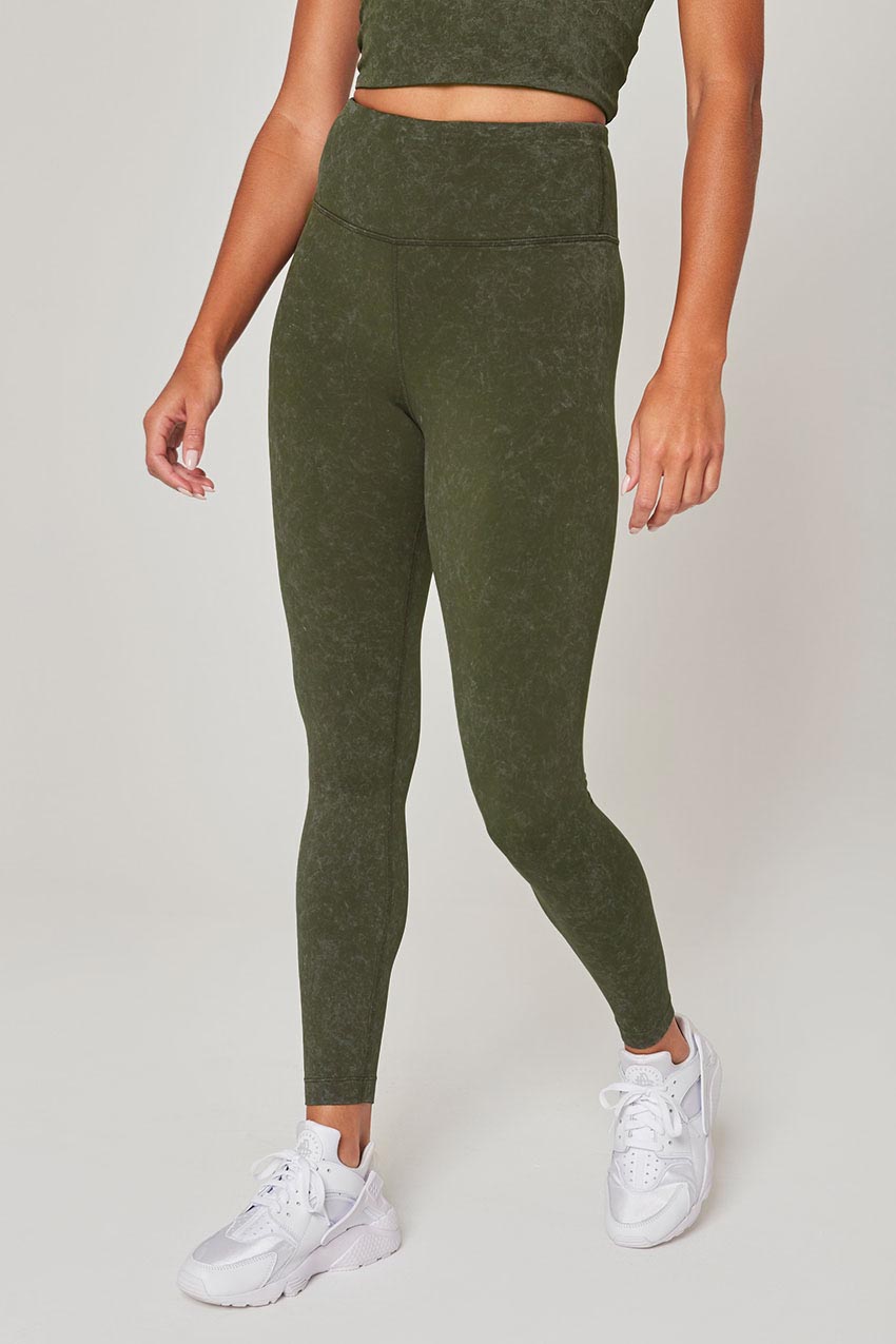 MPG Sport Vital High-Waisted 25" Washed Legging   in Washed Moss
