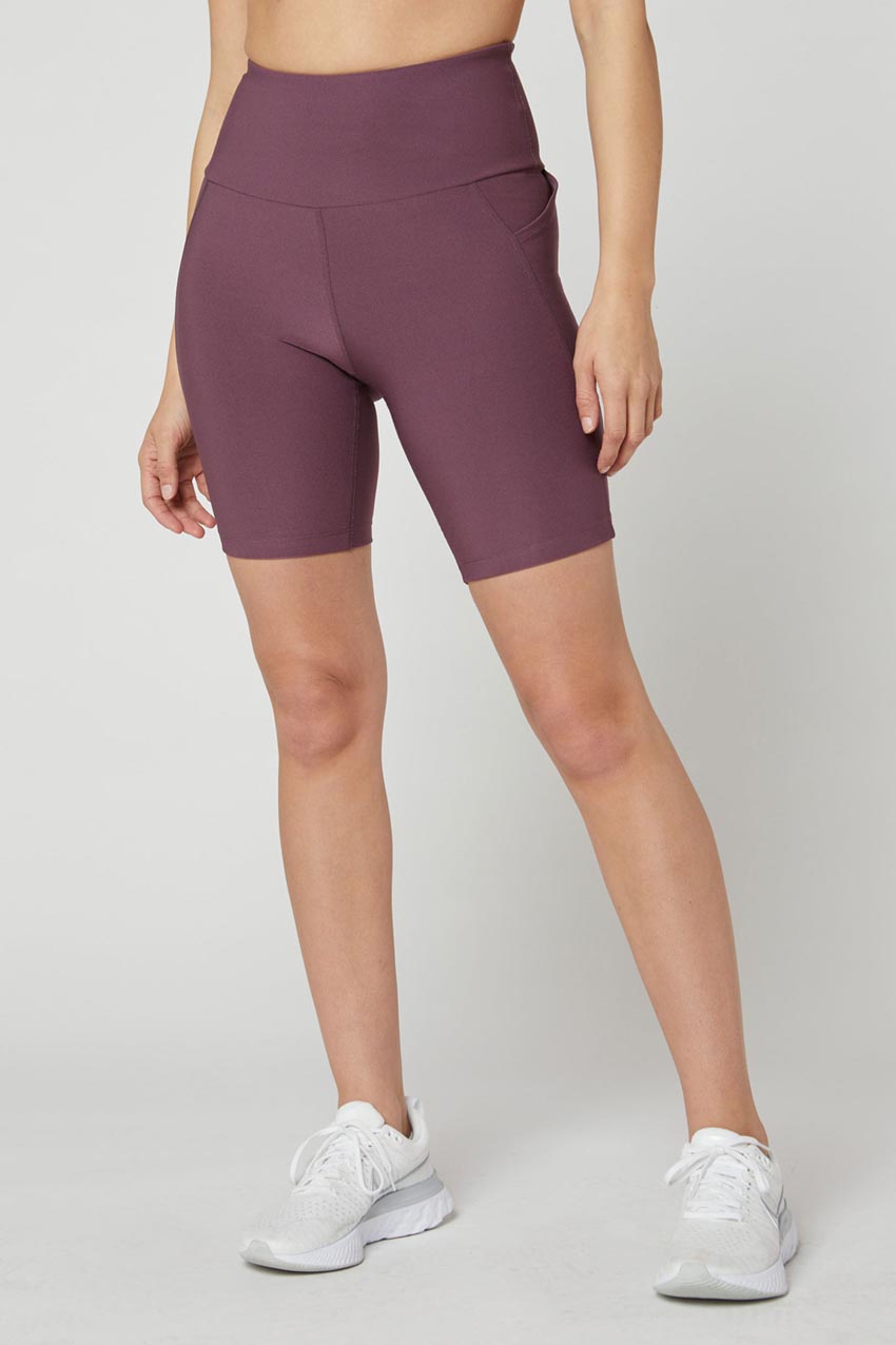 MPG Sport Explore Recycled High-Waisted 8" Bike Short - Sale  in Black Plum