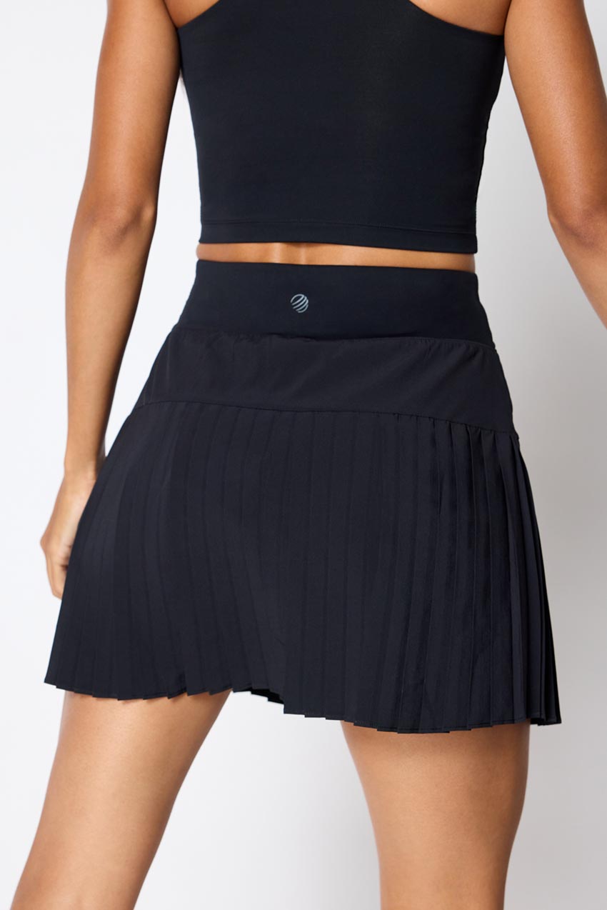 Stride Recycled Polyester High-Waisted Pleated Skort with Liner