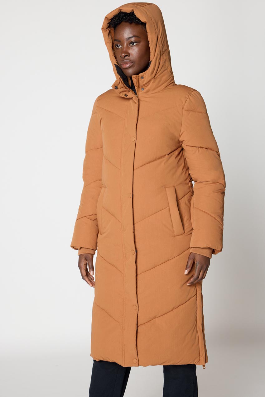 Long gold hot sale puffer coat