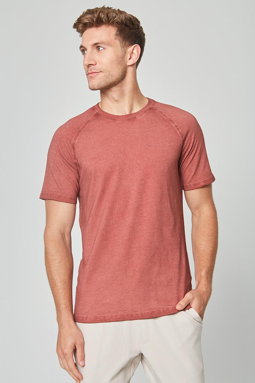 MPG Sport Calm Washed Short Sleeve Tee  in Washed Rust