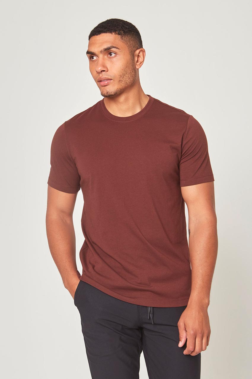 MPG Sport Achieve Essential Short Sleeve Crew Neck Tee - Sale  in Dark Mahogany