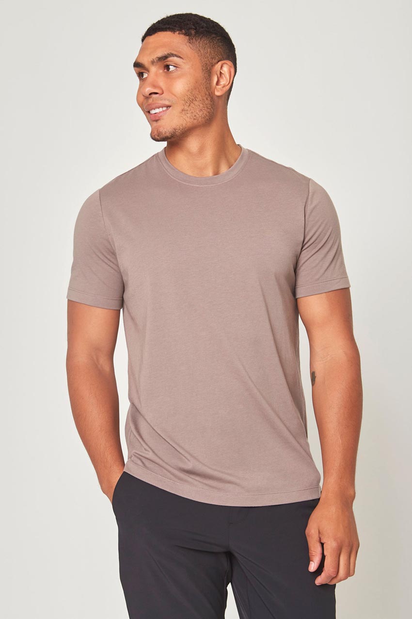 MPG Sport Achieve Essential Short Sleeve Crew Neck Tee - Sale  in Deep Taupe