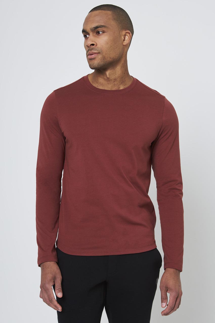 MPG Sport Achieve Long Sleeve with Curved Hem  in Cinnamon