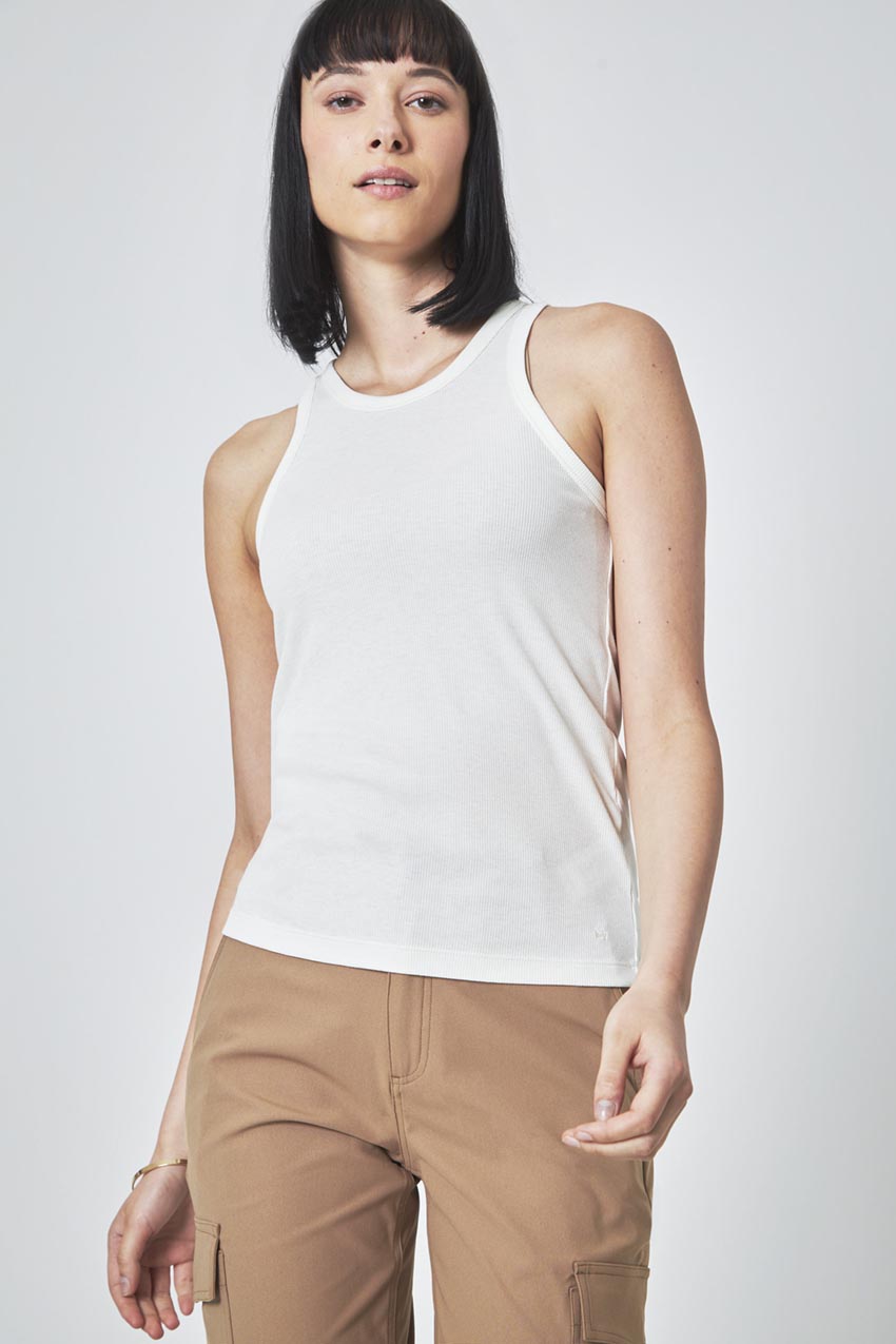 Modern Ambition Collaborate Ribbed Tank Top in Coconut Milk