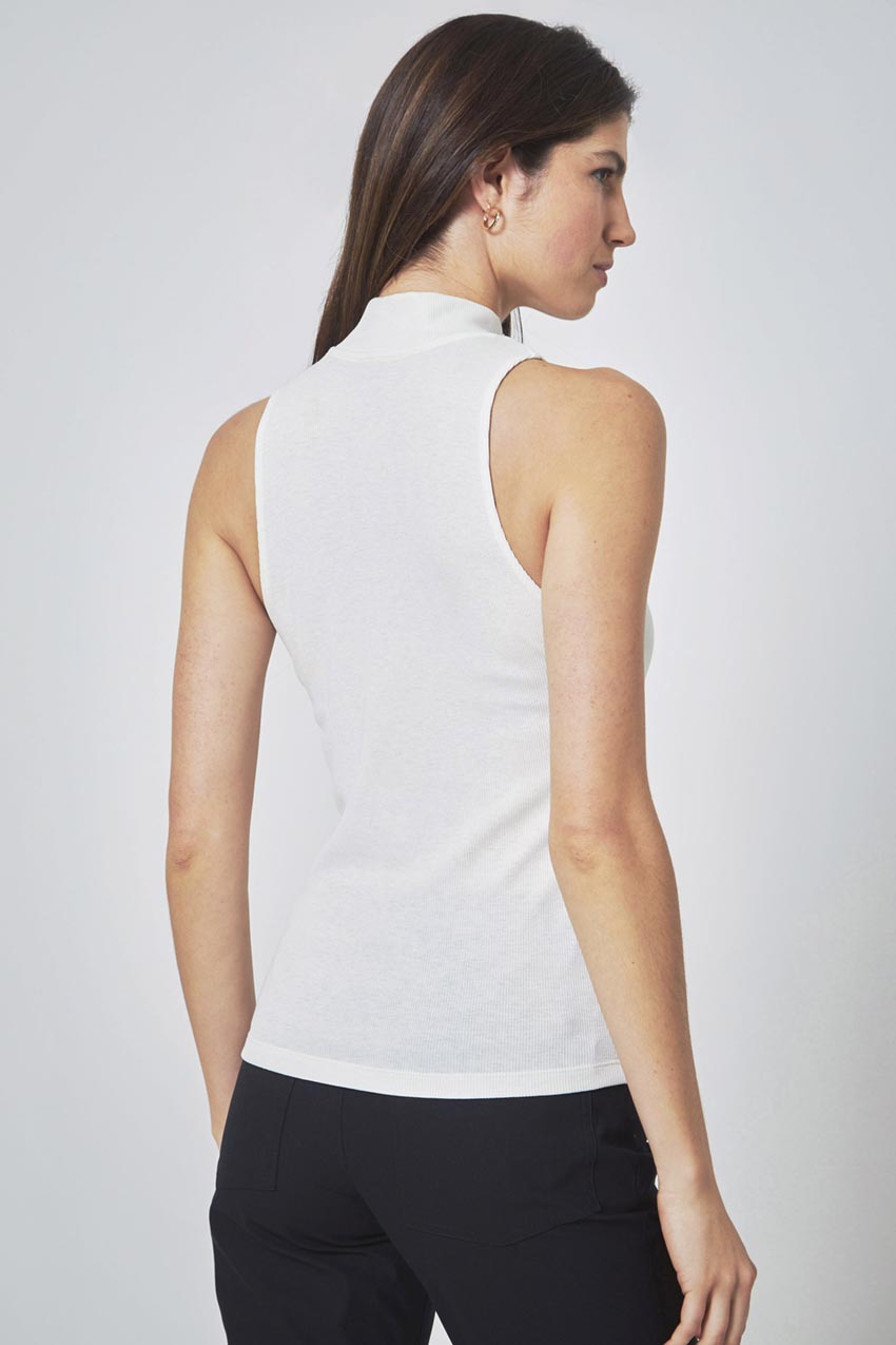 Fitted Sleeveless Mock-Neck Top