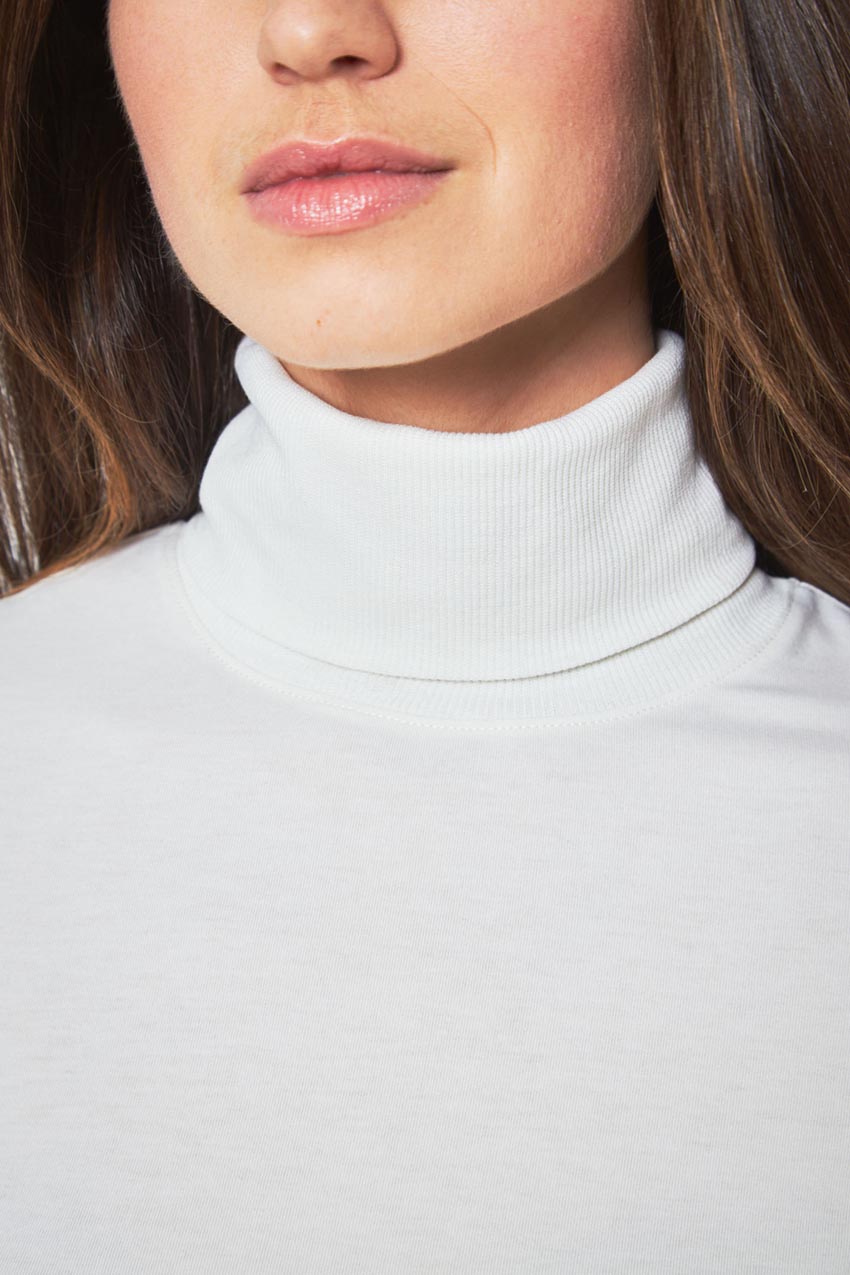 Expression Long Sleeve Turtle Neck Mixed Media Top