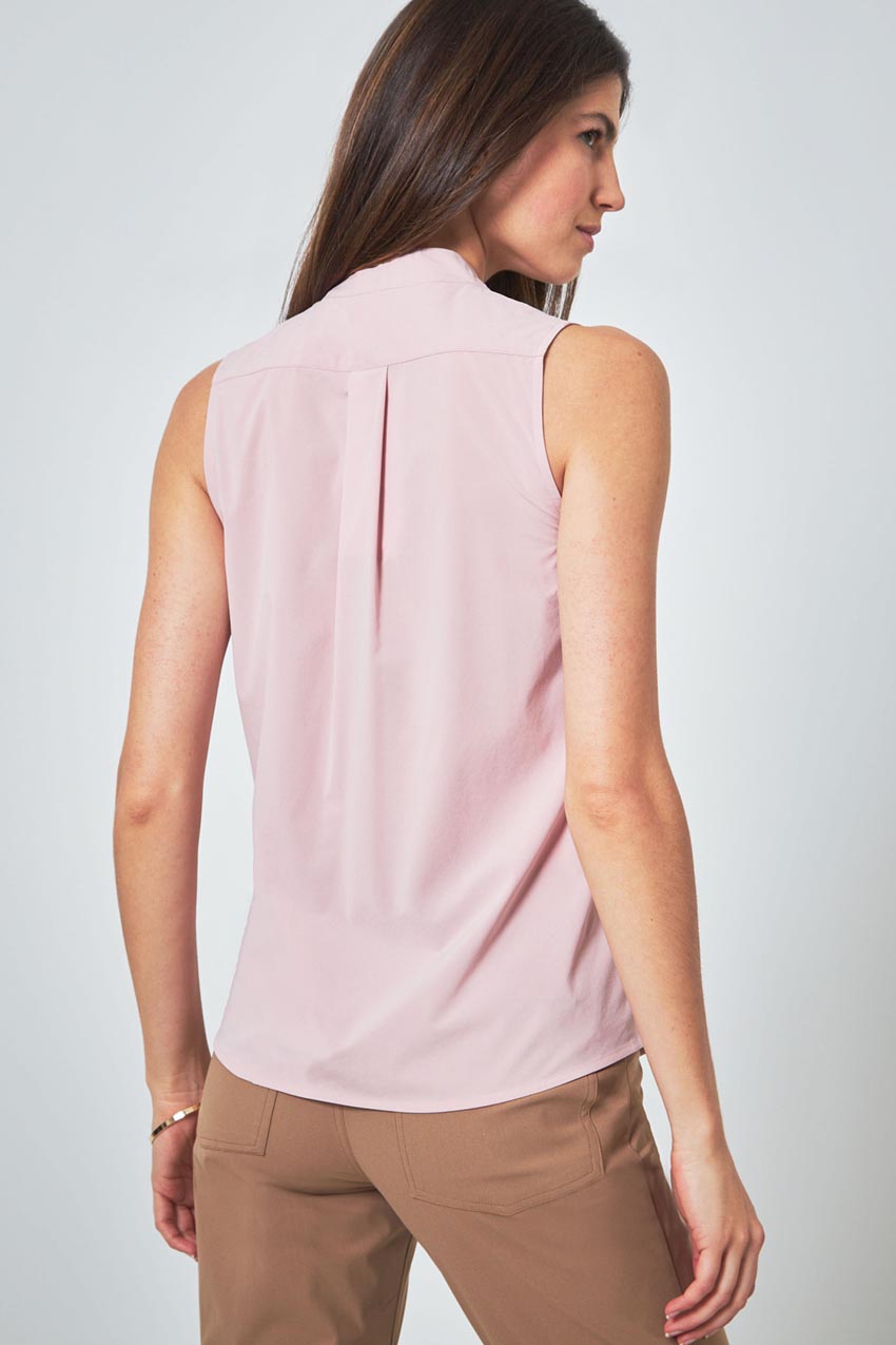 Resource Sleeveless V-Neck Blouse with Pleats