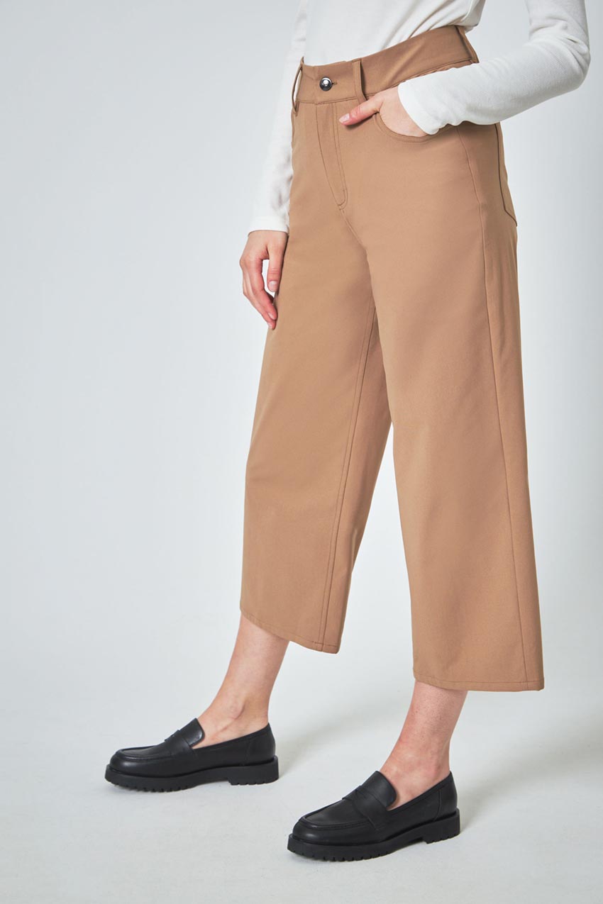 Modern Ambition Limitless High-Rise Wide Leg Cropped Pant in Tiger's Eye