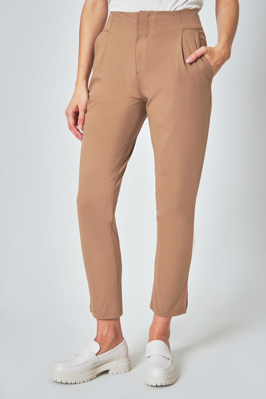 Modern Ambition Limitless High-Rise Ankle Pant with Pleats in Tiger's Eye