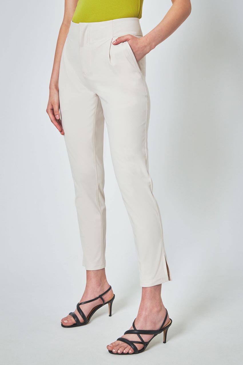 Modern Ambition Limitless High-Rise Ankle Pant with Pleats in Brazilian Sand