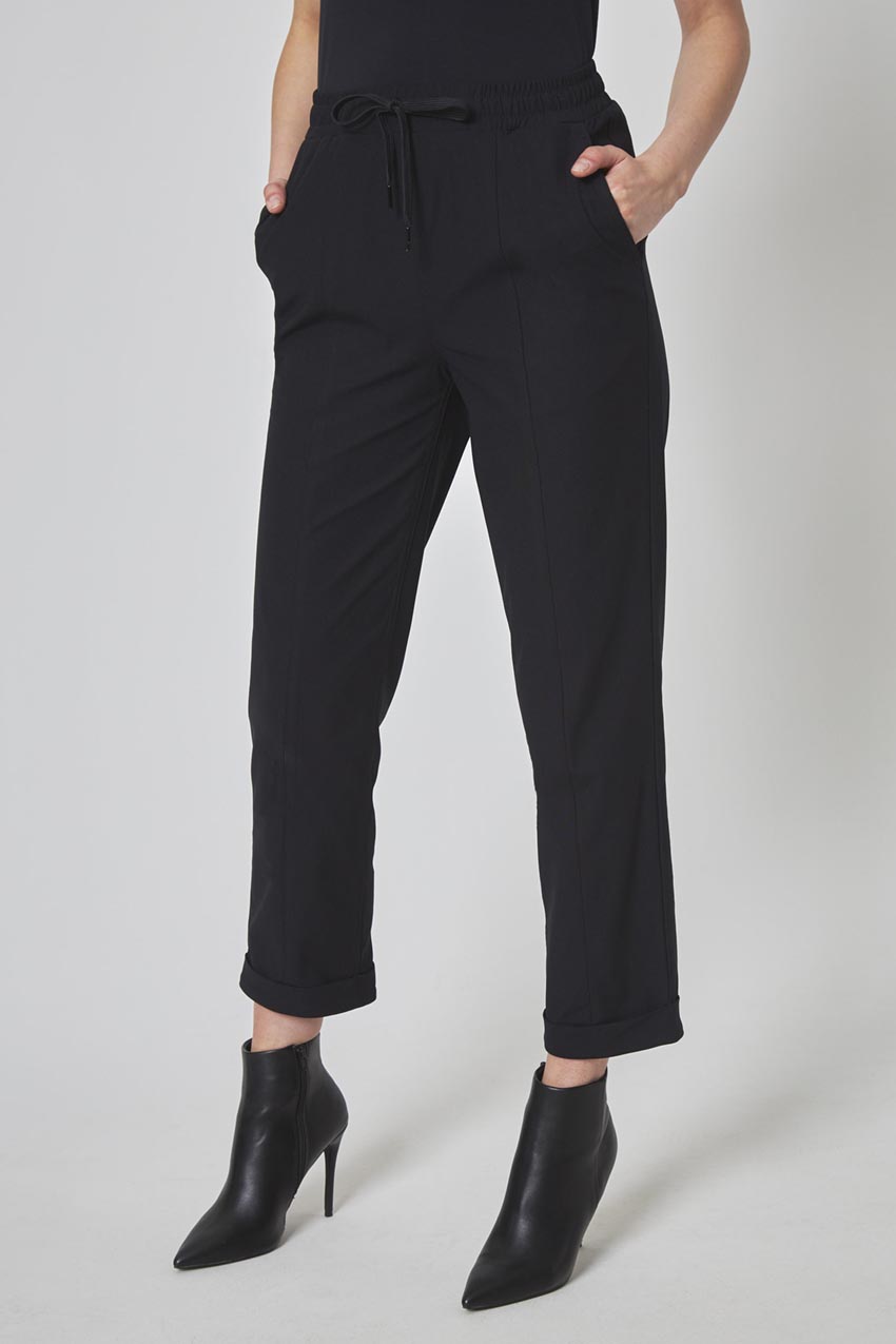 Modern Ambition Limitless Roll Cuff Clean Cut Jogger in Black