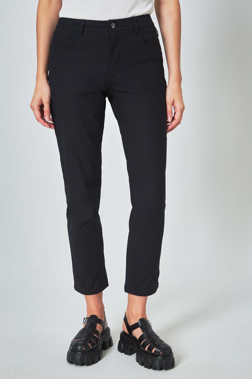 Modern Ambition Limitless Mid-Rise Straight Leg Pant in Black