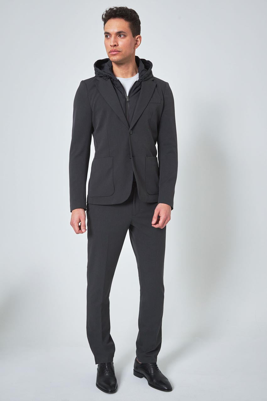 Mens blazer clearance with hoodie attached