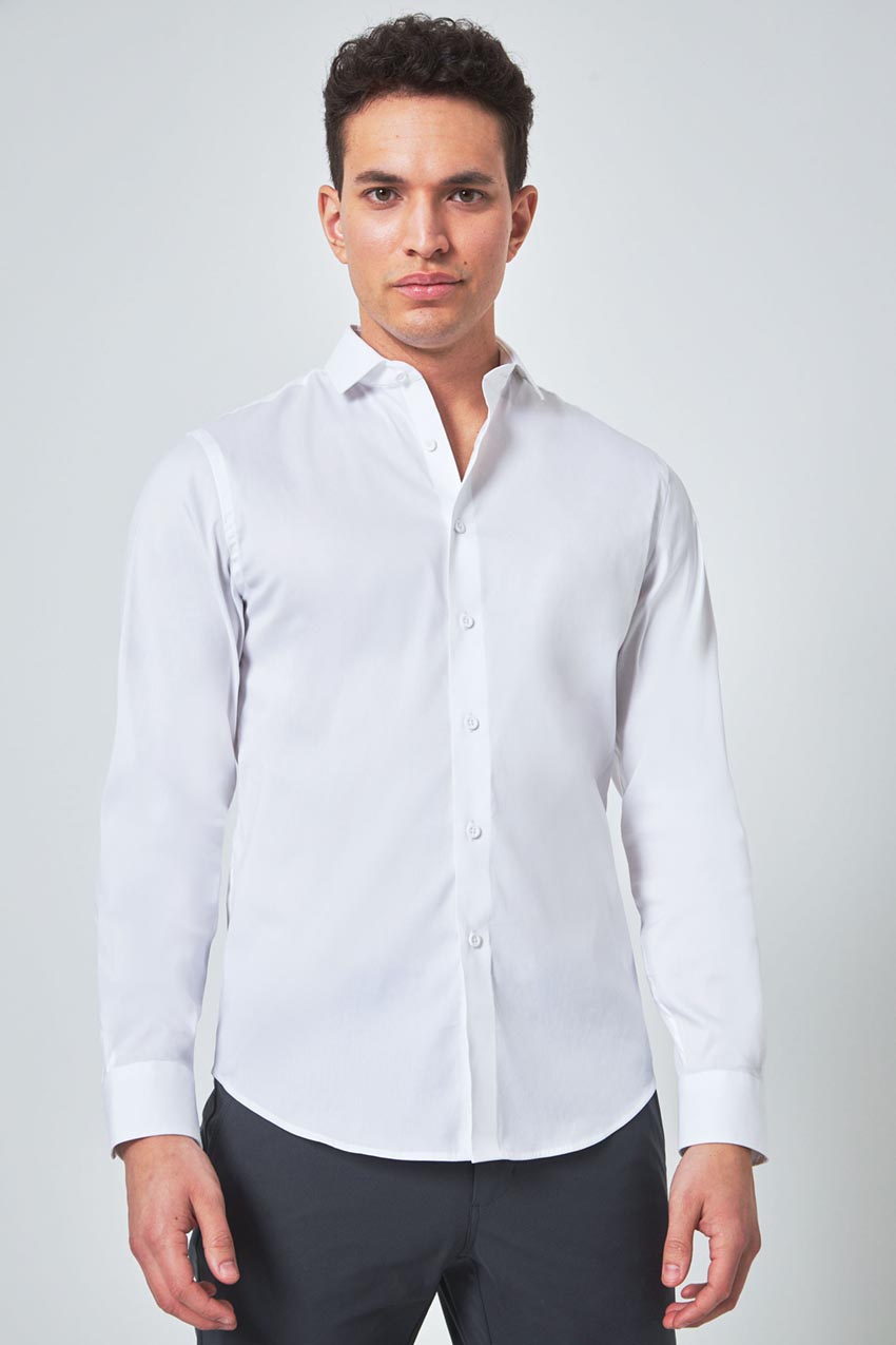 Brilliant Basics Men's Long Sleeve Poplin Shirt - White