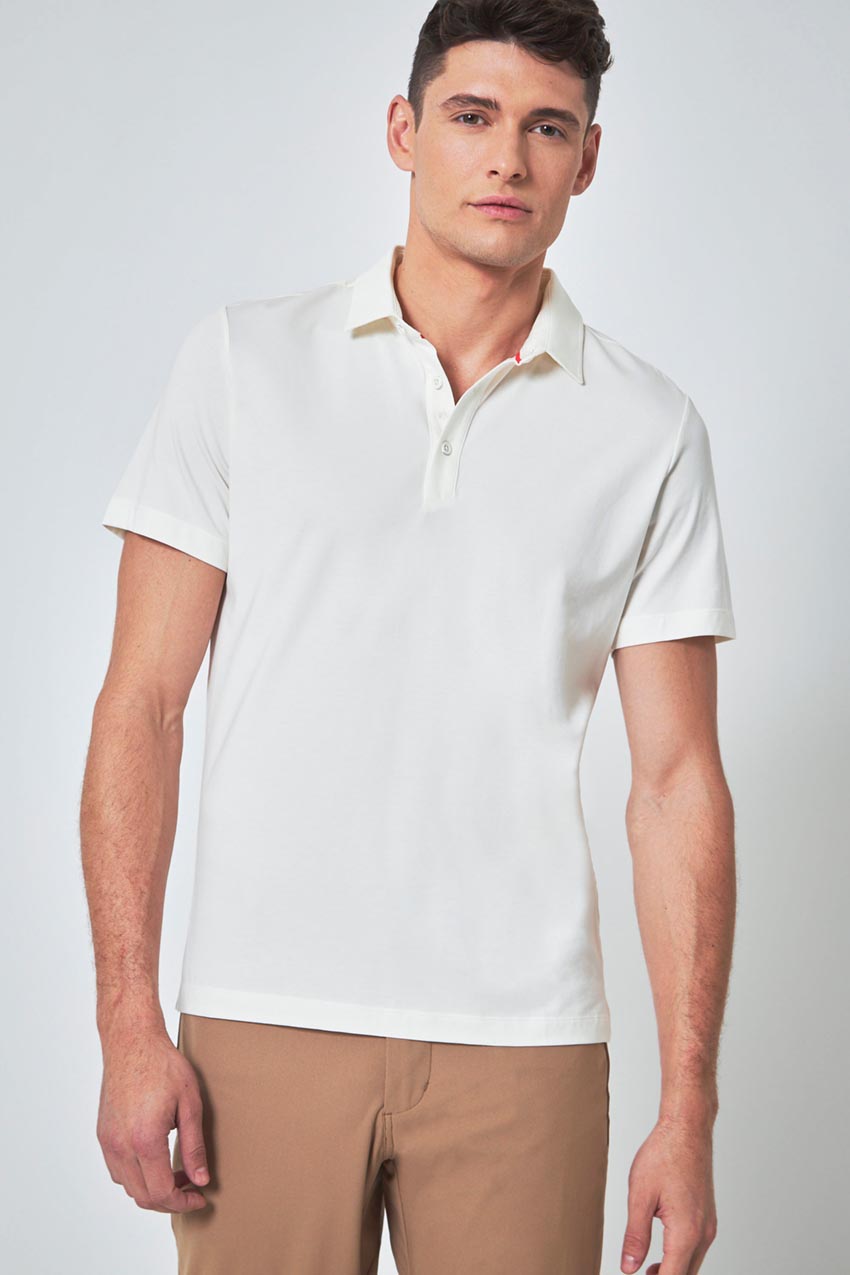 Modern Ambition Resonate Short Sleeve Polo in Coconut Milk