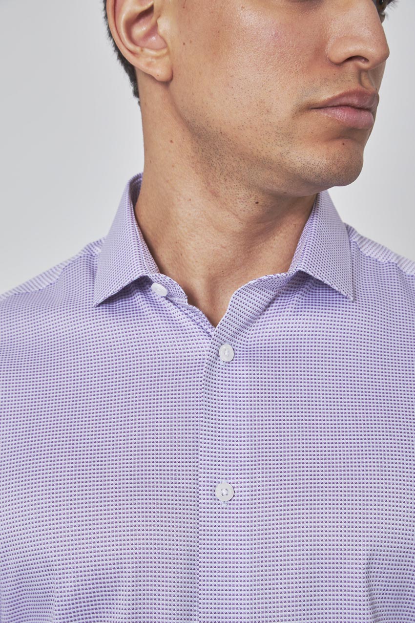 PerformLuxe Cotton Nylon Check Standard-Fit Shirt