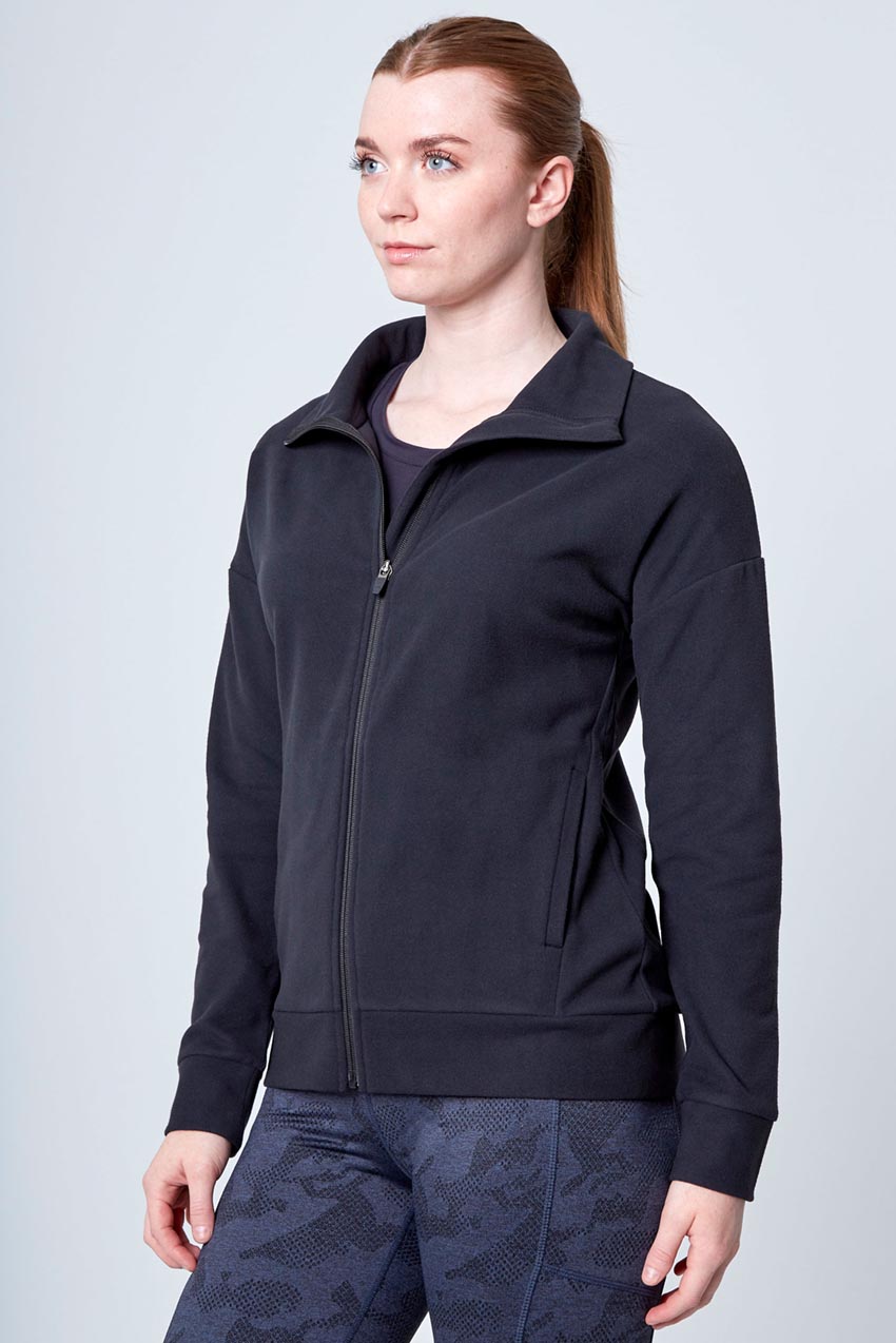 Mondetta Cozy Full Zip Top in Black