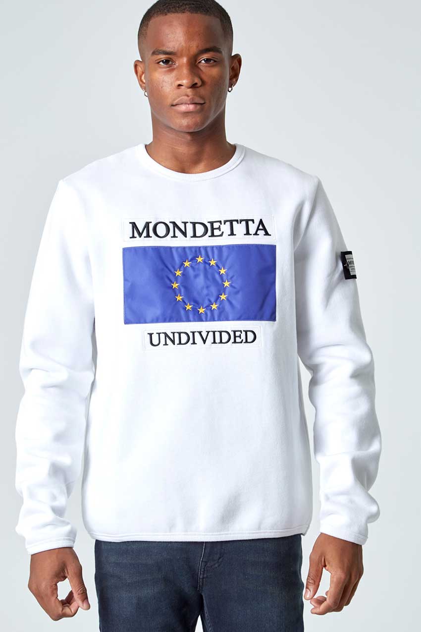 Mondetta Originals retro unisex streetwear 'Homage Classic Fit Sweatshirt - EU' Homage Classic Fit Sweatshirt - EU, in White