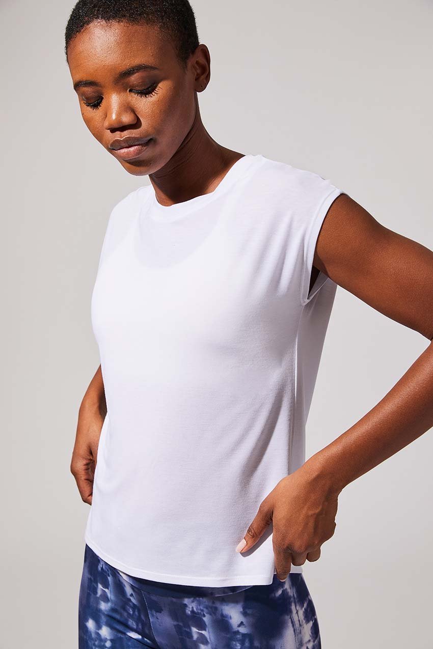 Dynamic Sleeveless Top - White
