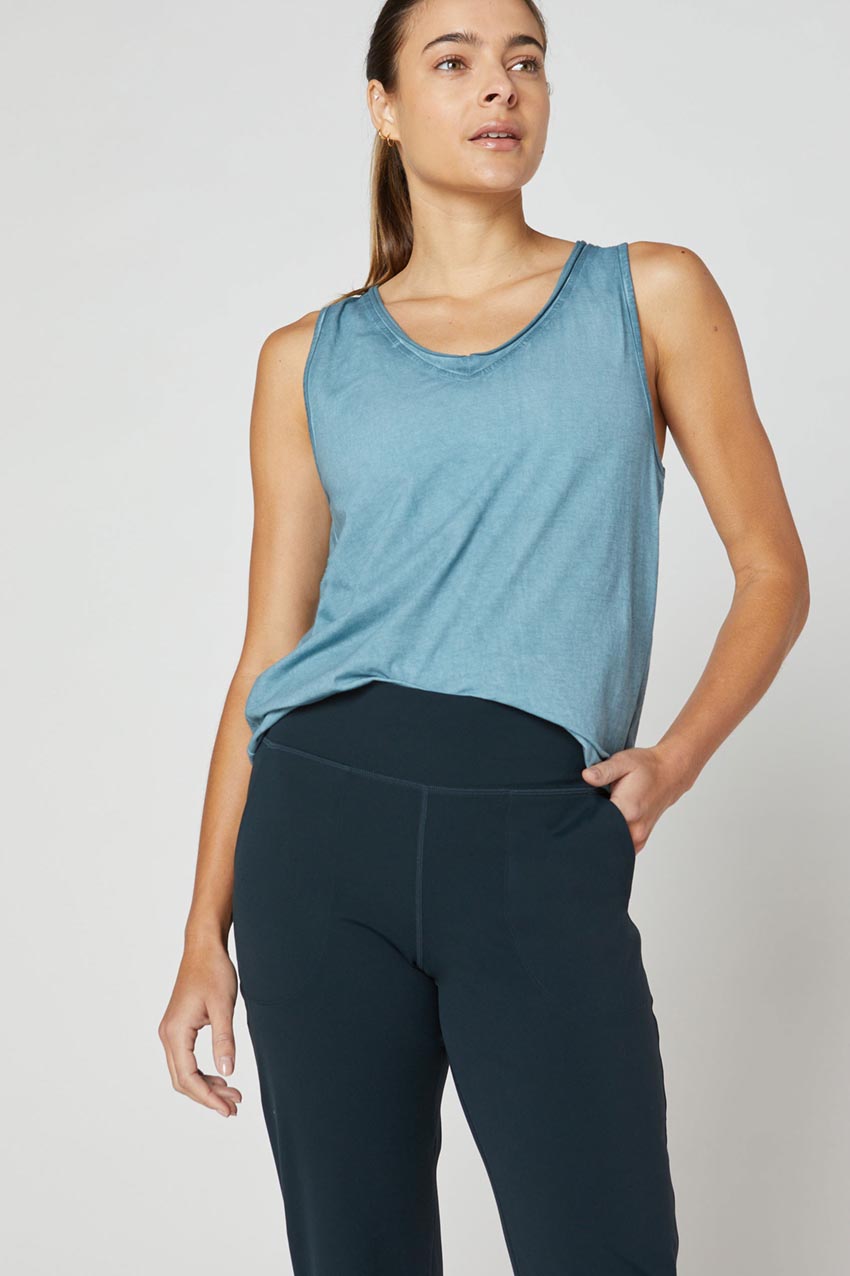 Flame Calm V-Neck Washed Tank Top