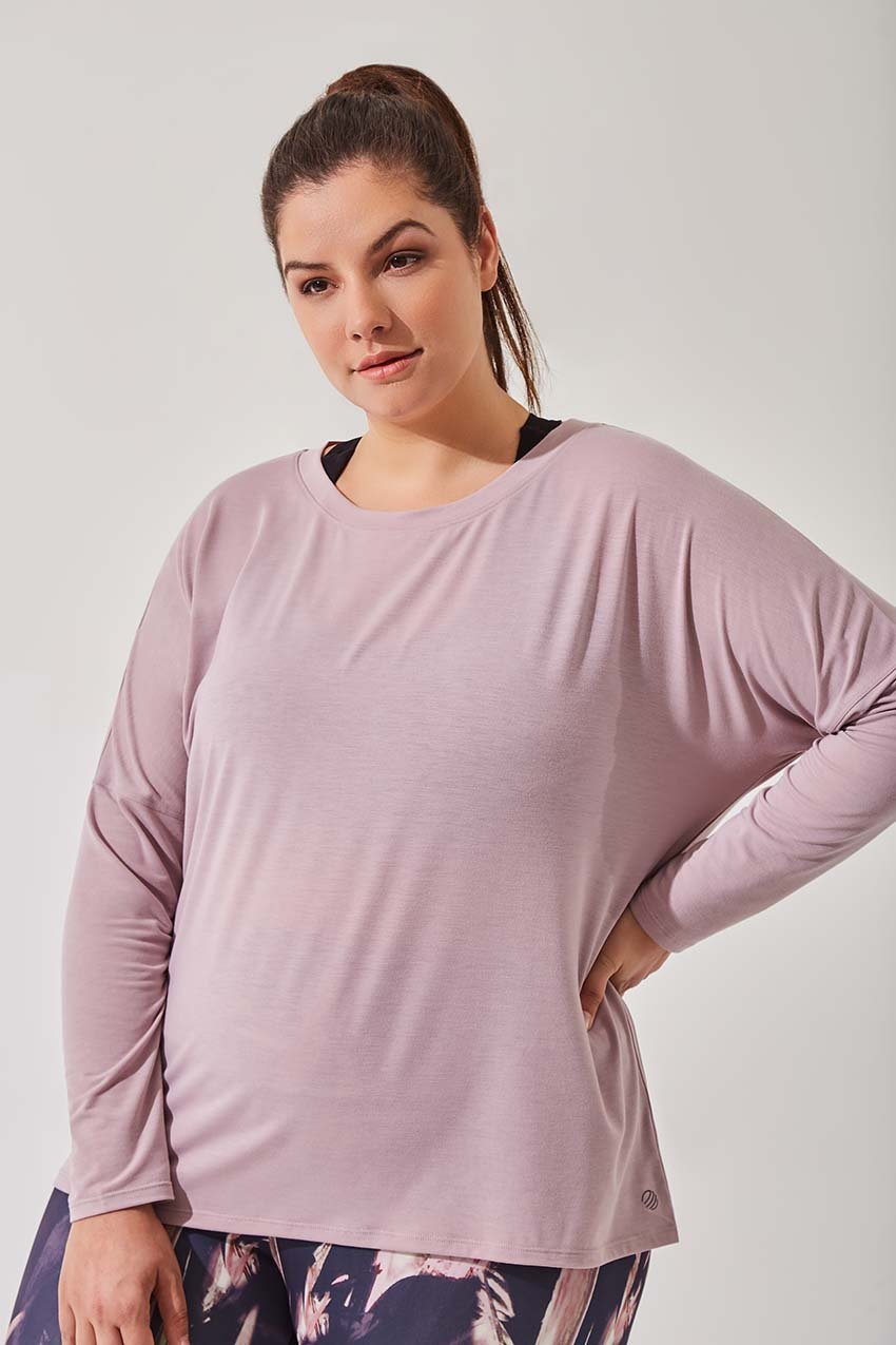 MPG Sport women's Liberate Recycled Polyester Top - Plus in Pink Cloud