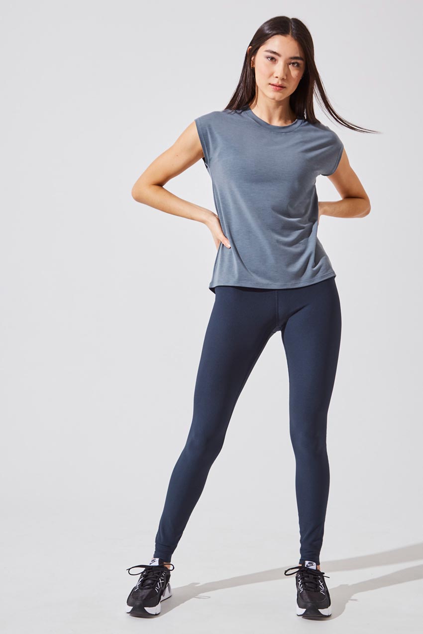 High Waist, Stretchy and Recovery Sports Leggings Navy Blue