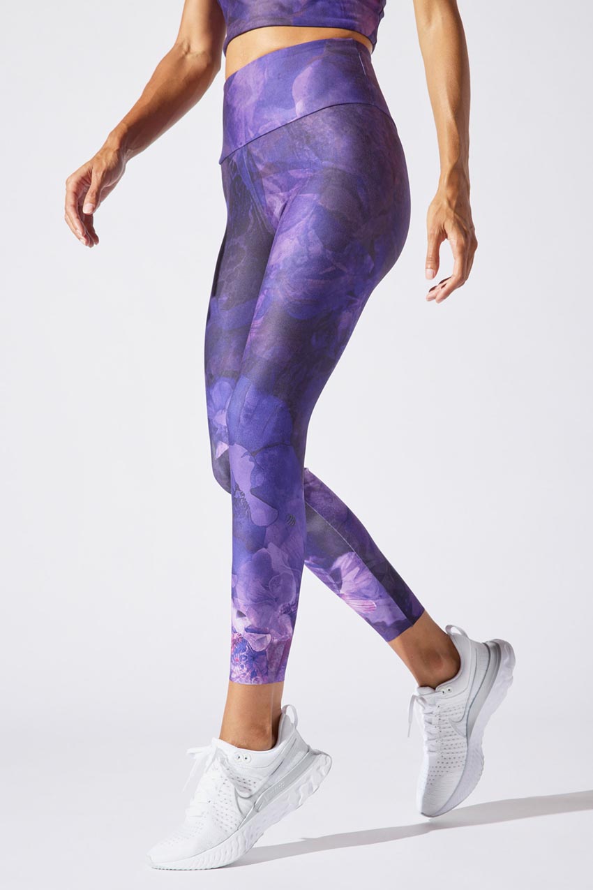 Nike training power leggings in blue tulle outlet mesh