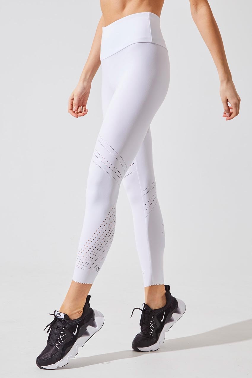 MPG Sport women's Move High Waisted Recycled Polyester 7/8 Legging in White