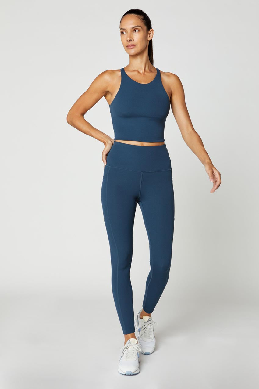 Remy Recycled High-Waisted Ribbed 7/8 Legging