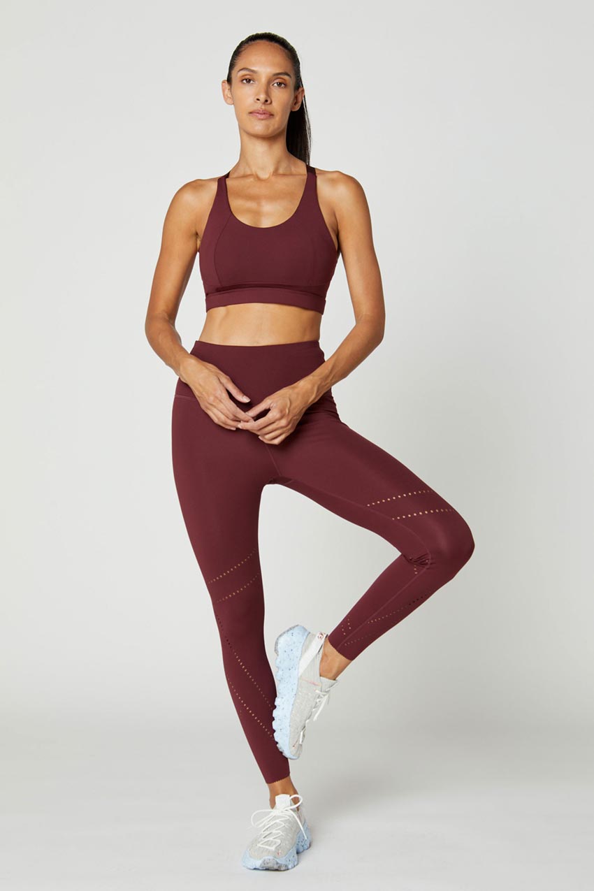 Explore Recycled Polyester High-Waisted Cut-To-Length Legging 27 Peached –  MPG Sport