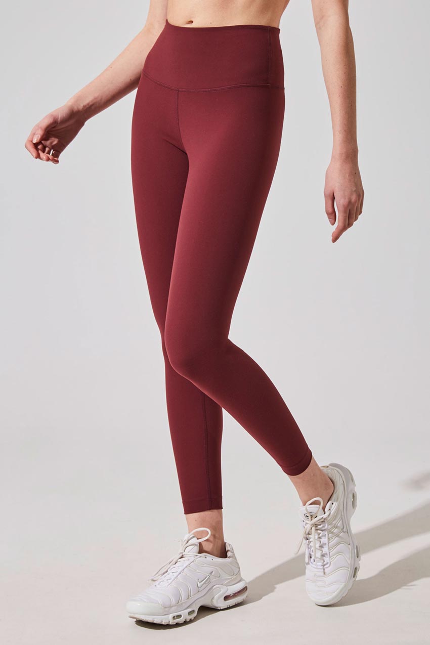 MPG Sport Juniper Velocity High-Waisted 7/8 Legging Women's Leggings in Deep Wine