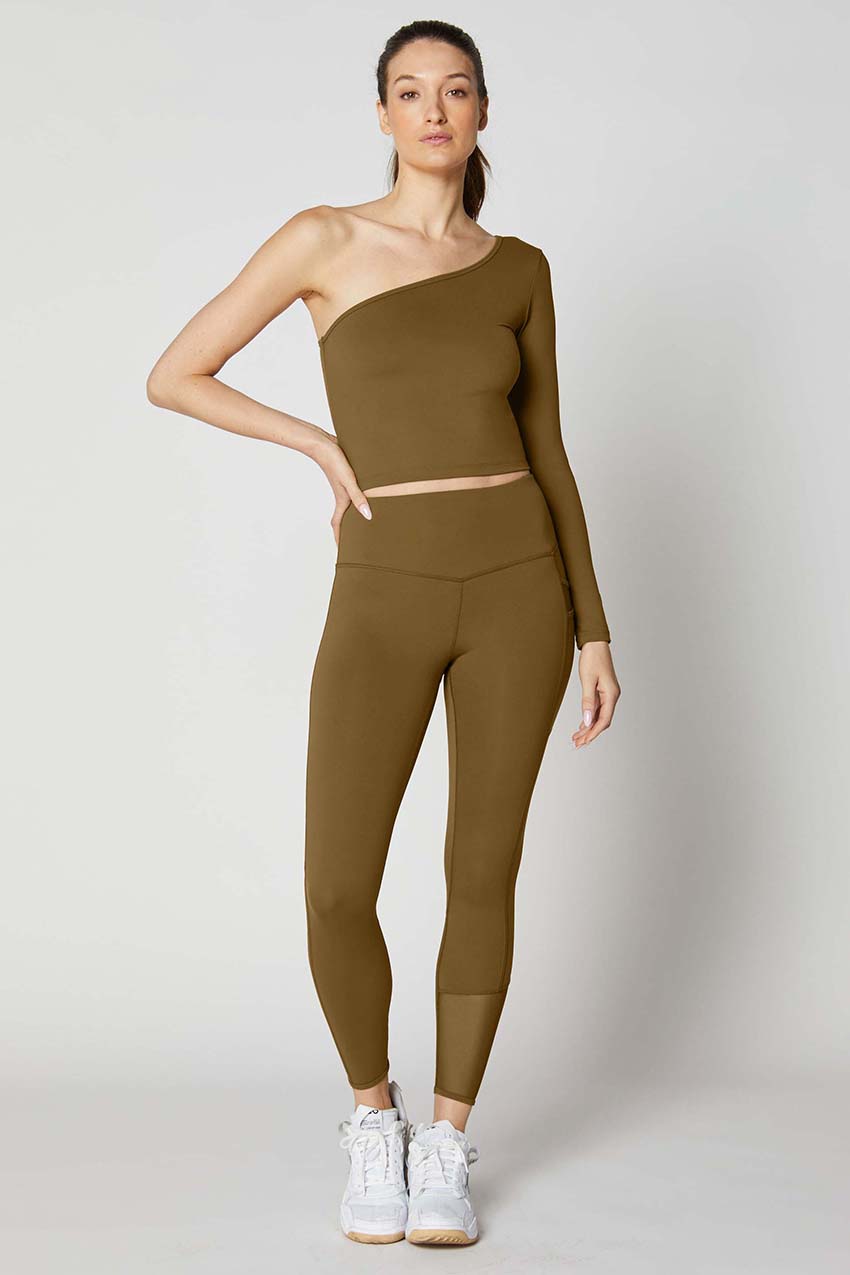 Brown Middle Waisted Leggings 25” & Reviews - Brown - Sustainable