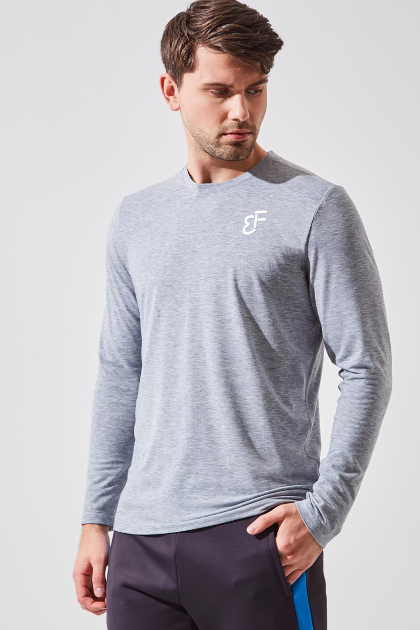 MPG Sport men's NHL Captain Blake Wheeler collection Recharge Sustainable Stink-Free Long Sleeve in Htr Concrete