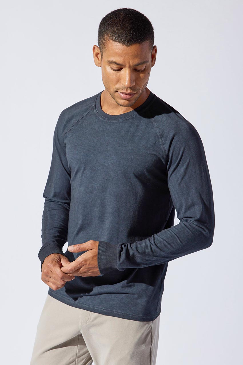 MPG Sport Kier Washed Long Sleeve Top Men's Long Sleeves in Washed Charcoal